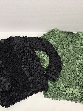 Magic Women's Textured Black and Green Blouse Set OS